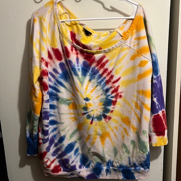 torrid Sweaters - Torrid Tie Dye Off Shoulder Sweater Size 1